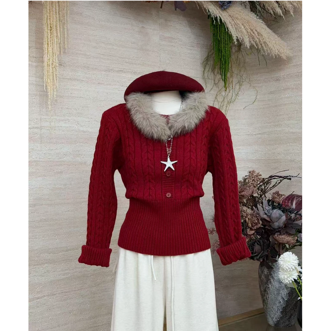 【温柔少女】甜暖风氛围感修身显瘦气质毛衣-8651