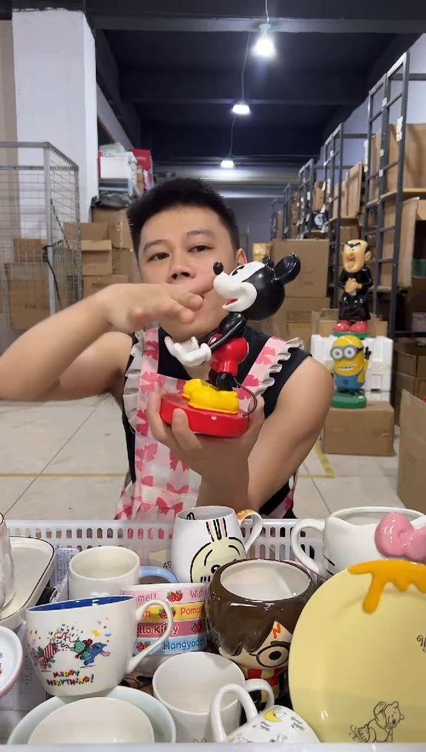 瓷片米奇手机支架 树脂