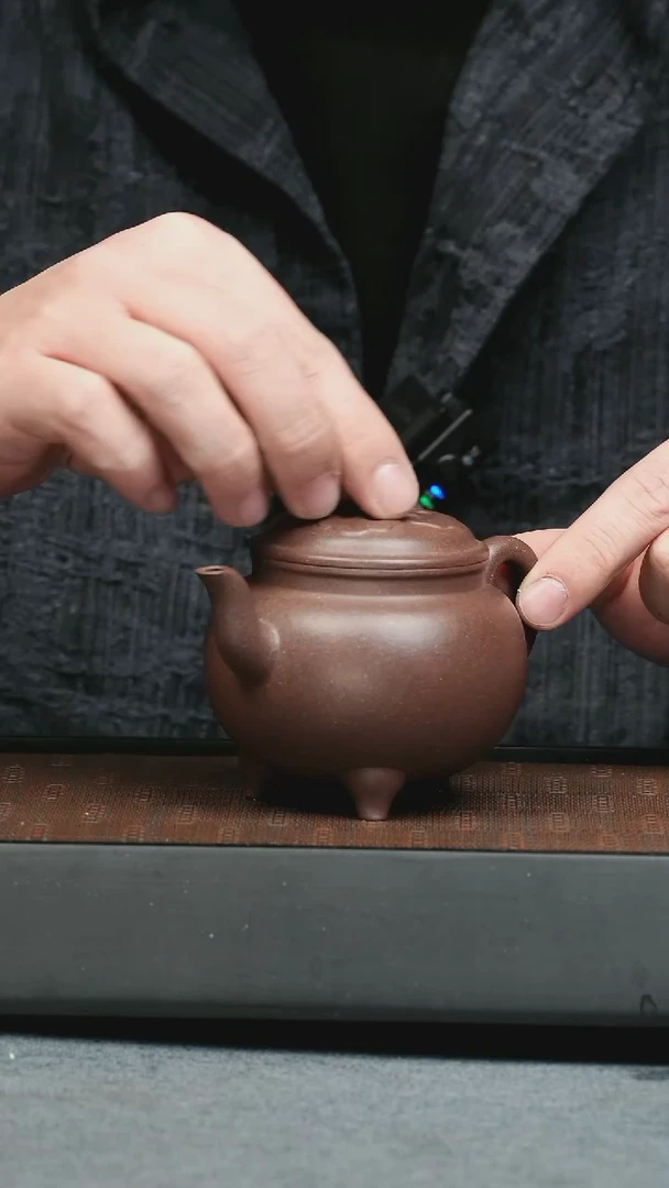 【闪购商品】紫砂茶壶明清 大彬三足如意壶195cc