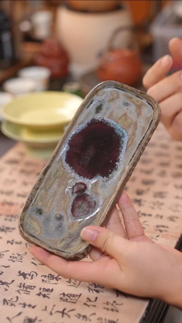 茶具窑变长款壶承