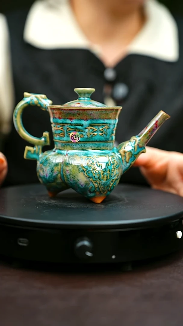 635#原矿钧瓷炉钧釉仰韶壶