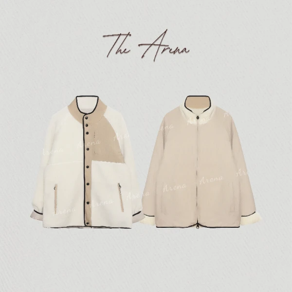 The Arena 「冬日姜茶」100羊毛双面穿高密加厚保暖外套D081