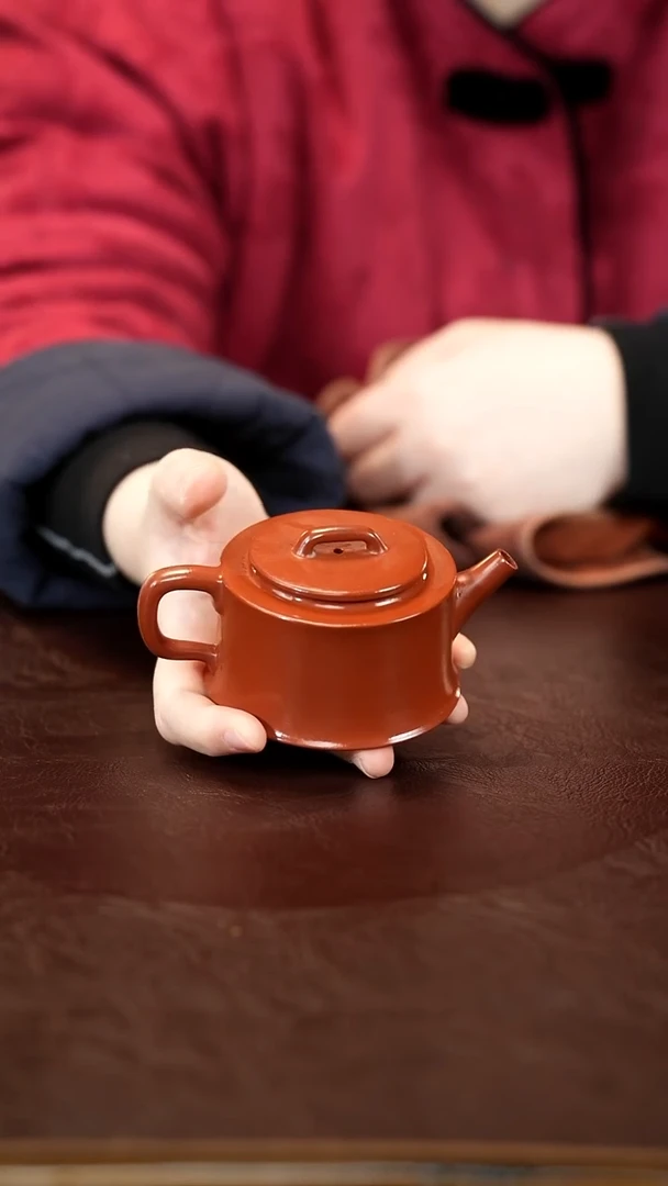 茶壶紫砂大红袍 折肩