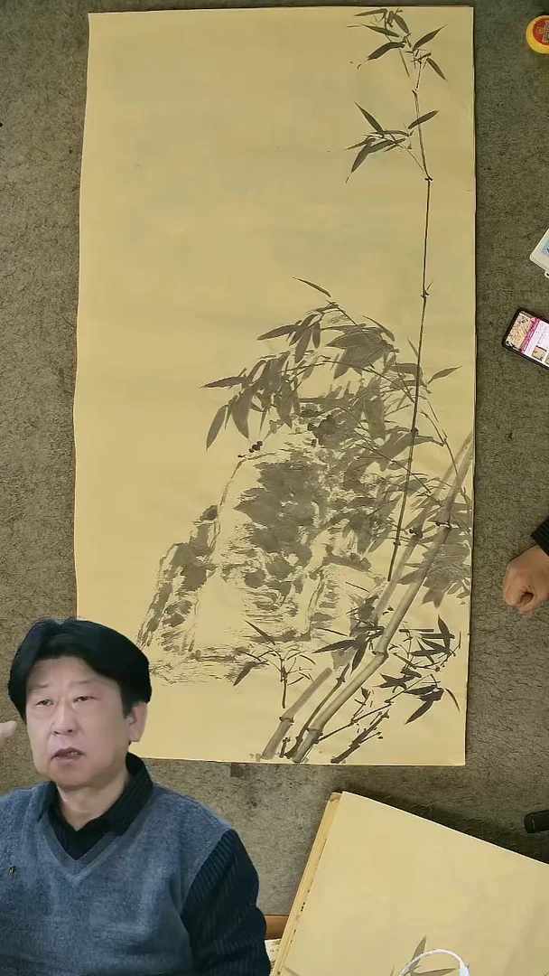 国画四尺整张  墨竹  69*138cm