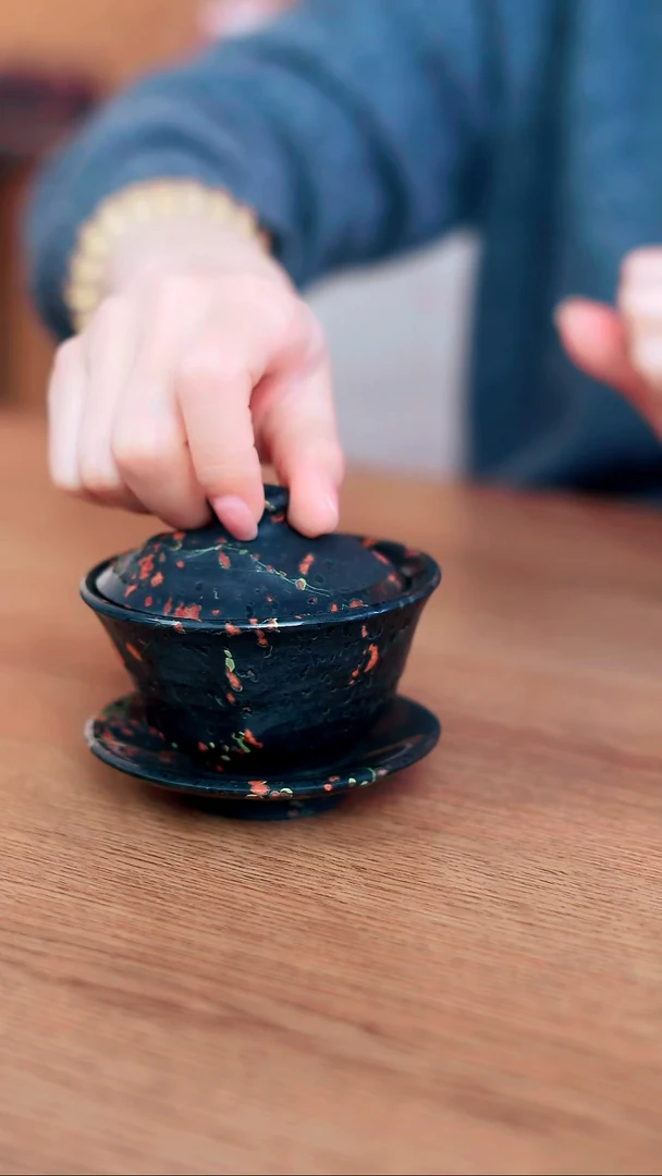 寻武记安山玉三才随行盖碗