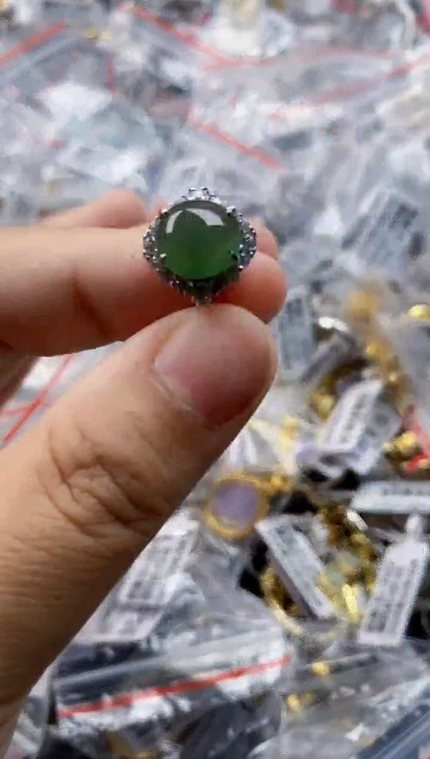 翡翠戒指银S925镶嵌111111   8