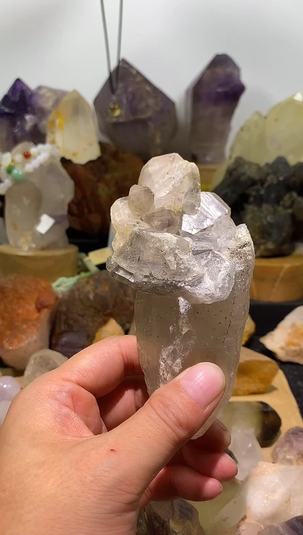 水晶珠宝半成品未镶嵌12号254g茶骸骨