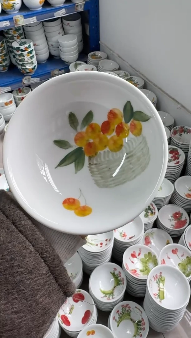 瓷片景德镇高温陶瓷食品级手绘釉中彩-壮壮碗