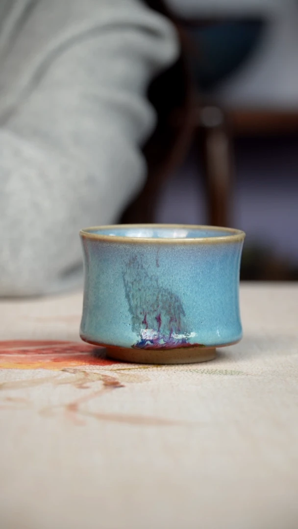 杯子瓷钧瓷茶器摆件