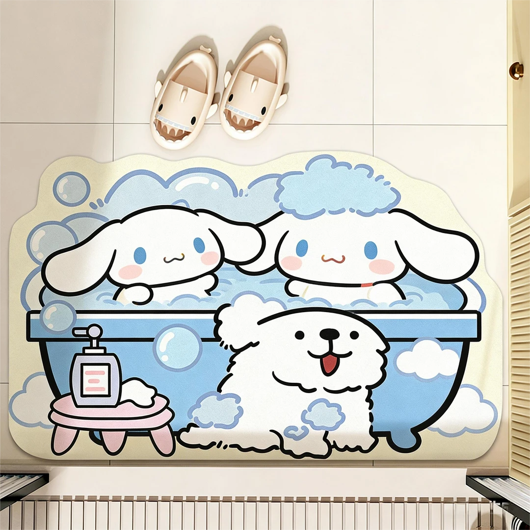 可爱小狗地垫浴室吸水速干软垫卫生间门口防滑垫子入户门地毯脚垫