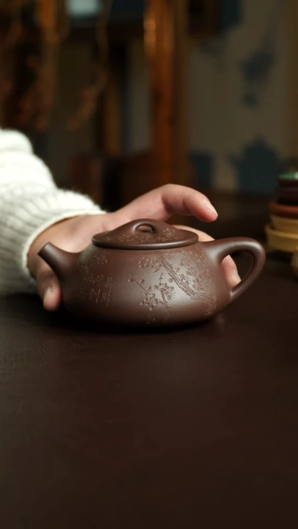 茶杯紫砂47号 徐新正老师紫泥梅花原矿壶