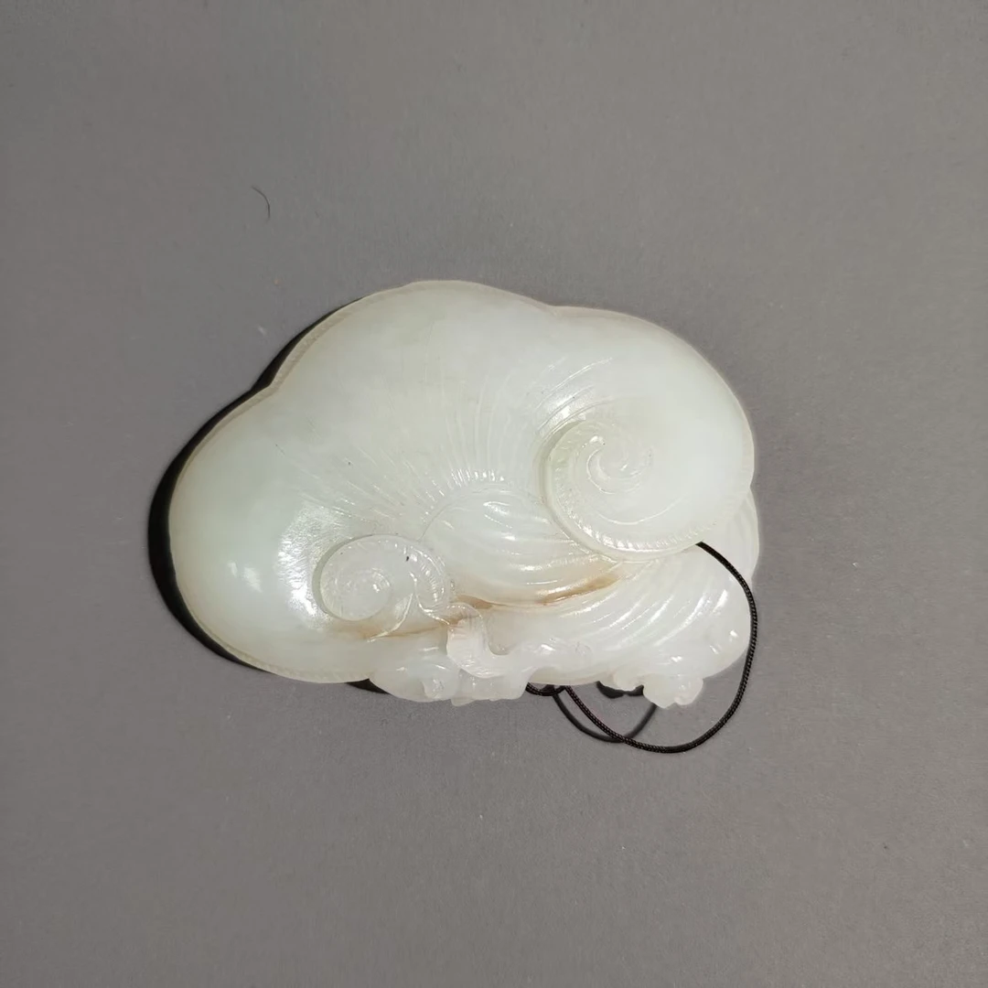 清代和田玉如意灵芝把件