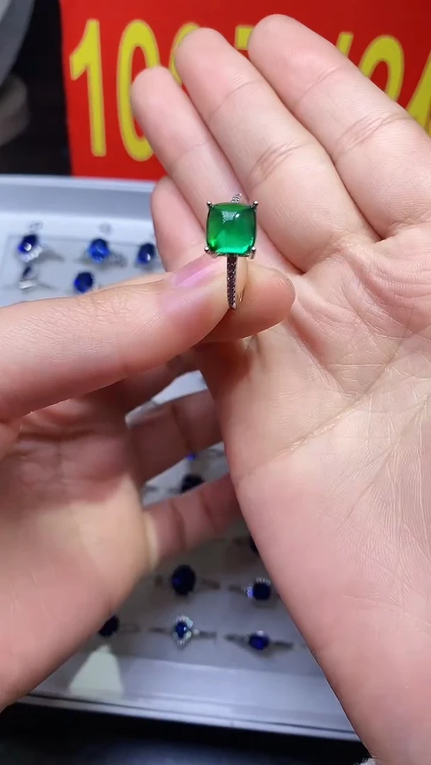 【闪购商品】祖母绿戒指银S925镶嵌.........