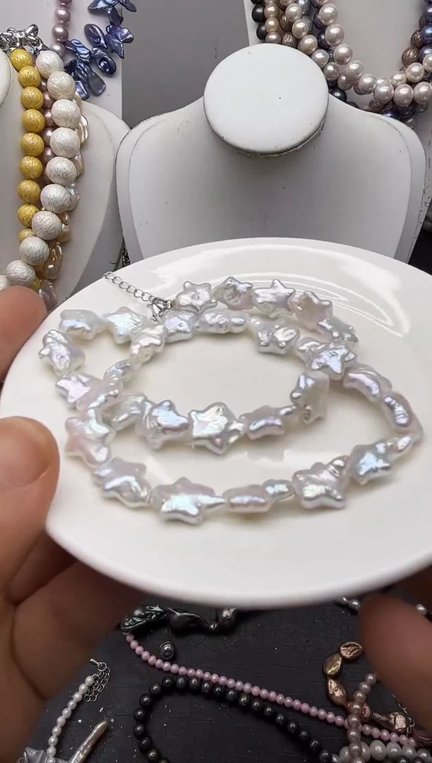 淡水珍珠钛钢颈饰1