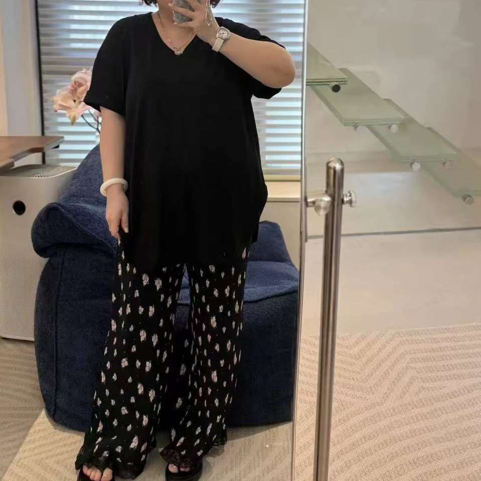 Meet遇见-夏季百搭U领宽松大T恤