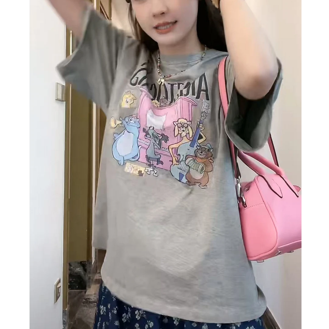 设计感时尚薄款可爱显瘦短袖T恤女2025夏季新款百搭休闲减龄上衣