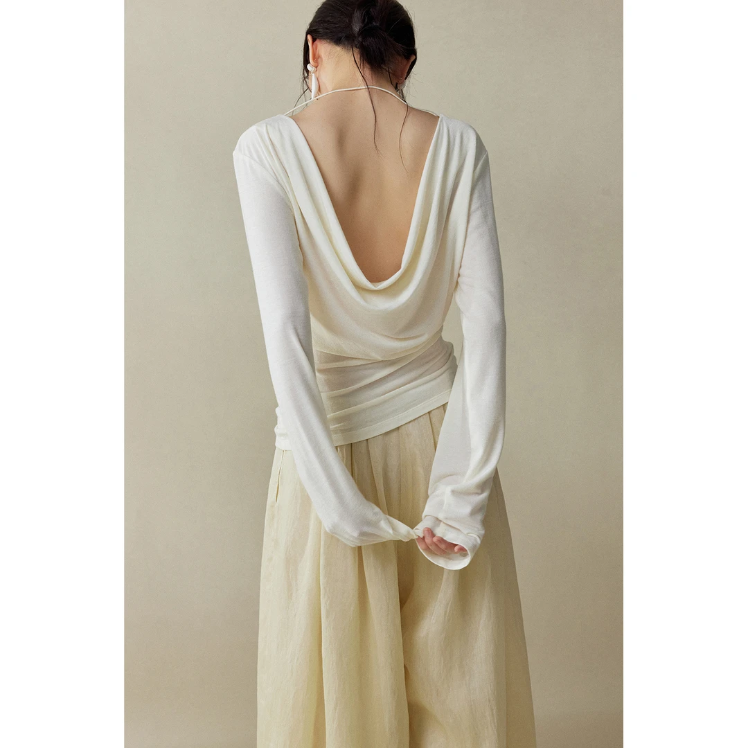 MURMUR MI 25SS 设计师品牌 后背荡领T恤