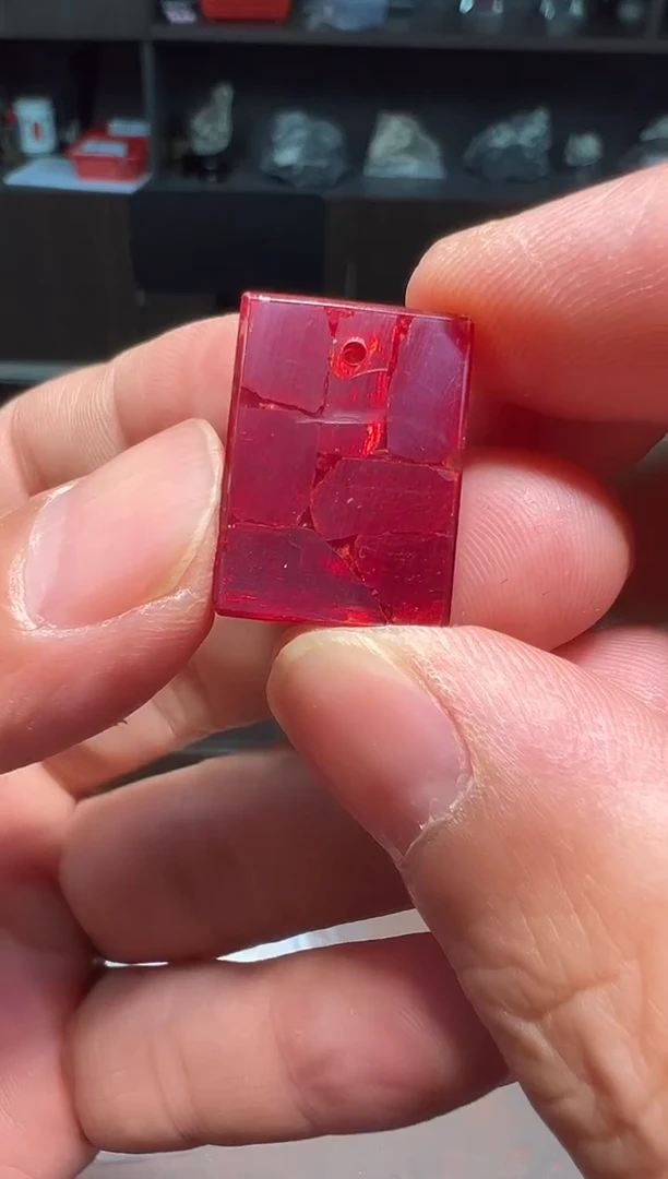 天然辰砂酒*儿晶体无事牌