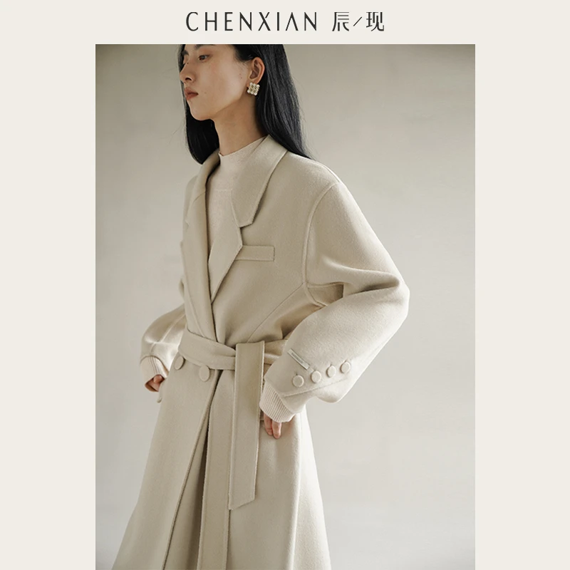 【年终狂欢】西装领双面呢子大衣小个子中长款羊绒加厚外套女