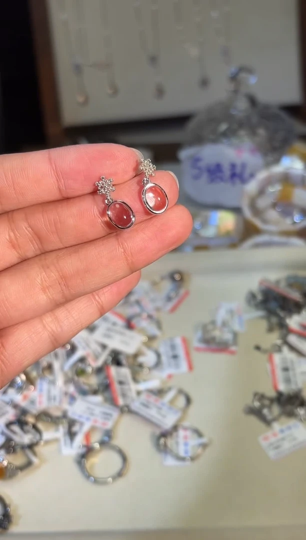 银S925镶嵌耳钉水晶p803多样性发货一件