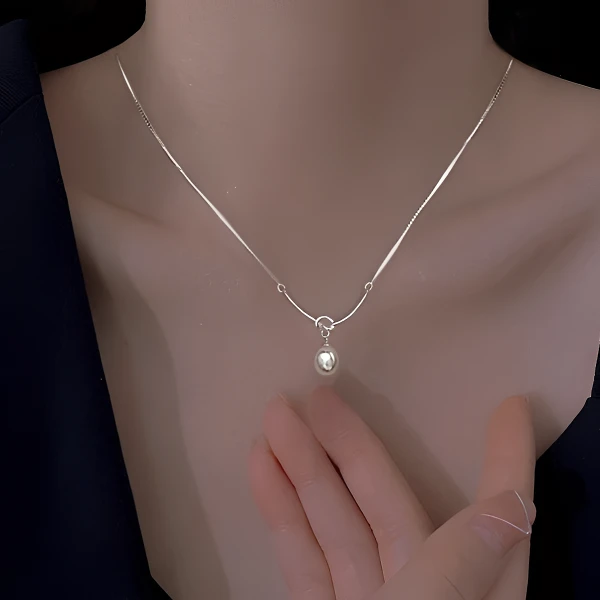坠链均925银 S925银珍珠项链女轻奢小众锁骨链2025新款颈链吊坠