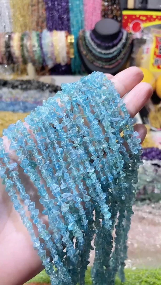 未镶嵌珠宝半成品水晶小蓝磷灰