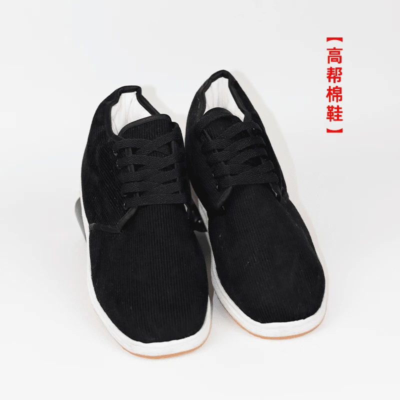 冬季男士黑色灯芯绒千层底棉鞋老北京布鞋御寒保暖