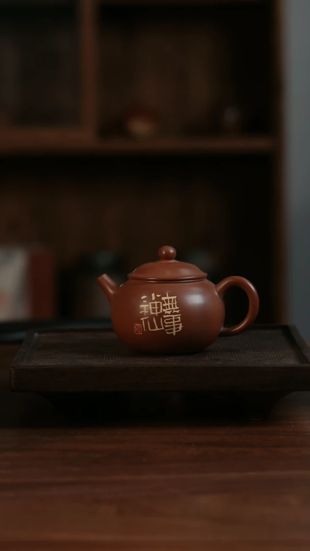 【闪购商品】二生陶作130cc精品刻填大珠瑶壶