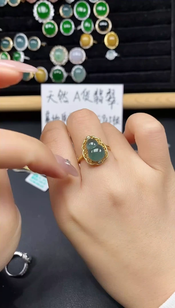 银S925镶嵌戒指翡翠327