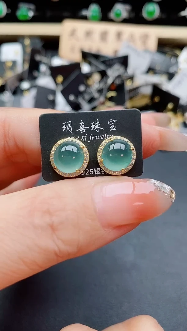 银S925镶嵌戒指翡翠1