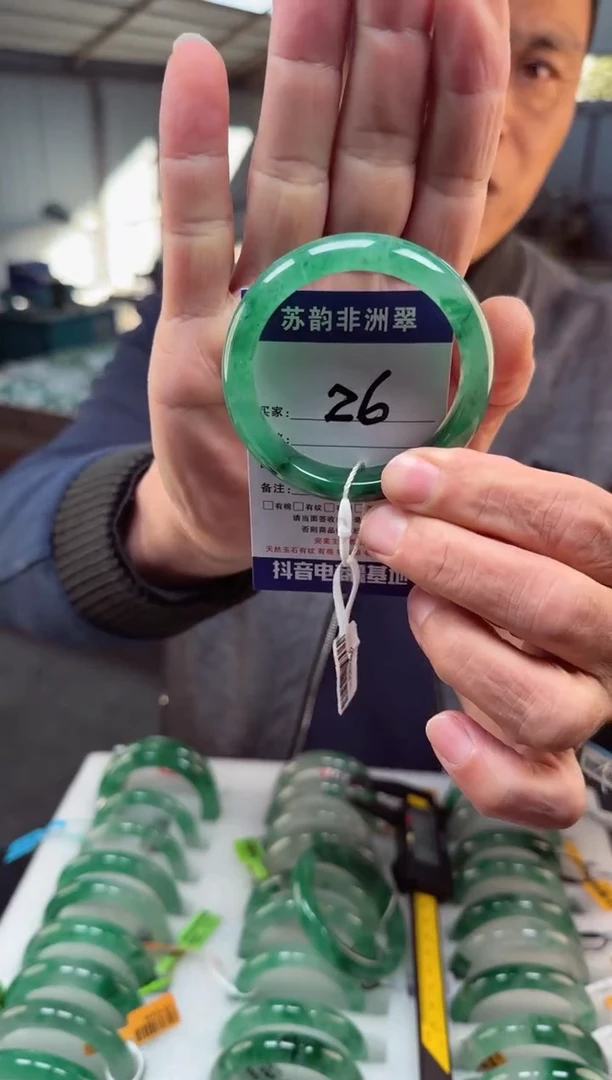 未镶嵌手镯石英质玉（非洲翠）53+