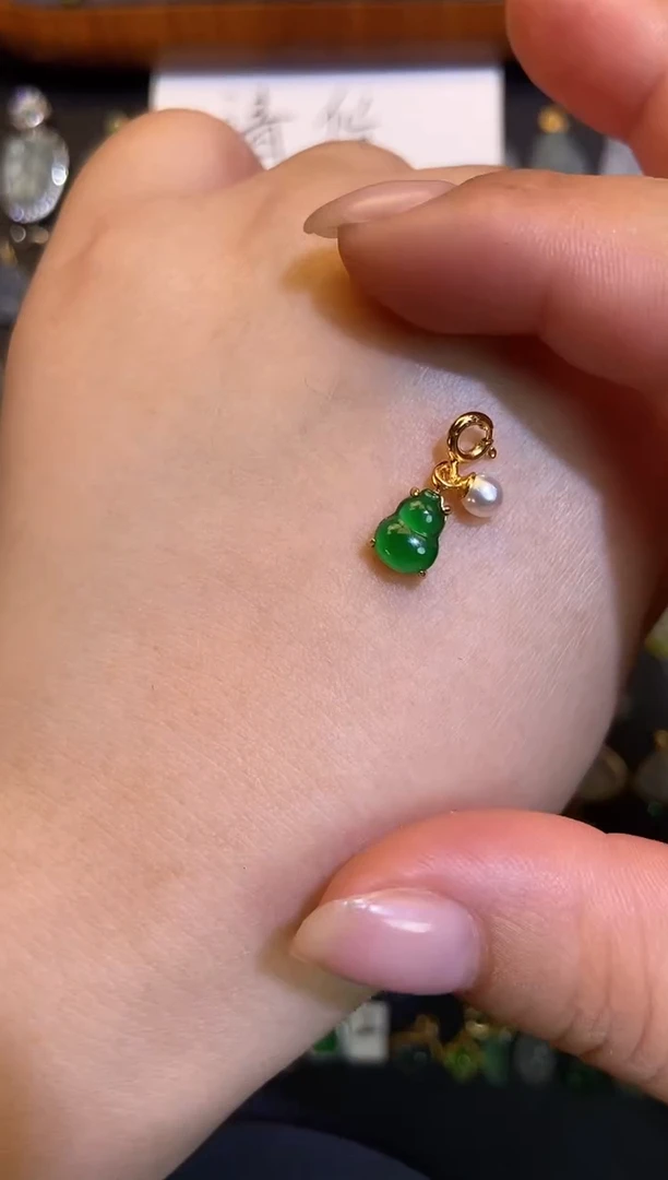 翡翠银S925镶嵌吊坠(不含链)1