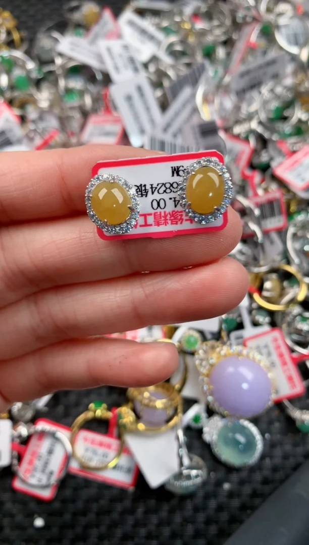 银S925镶嵌戒指翡翠777      6