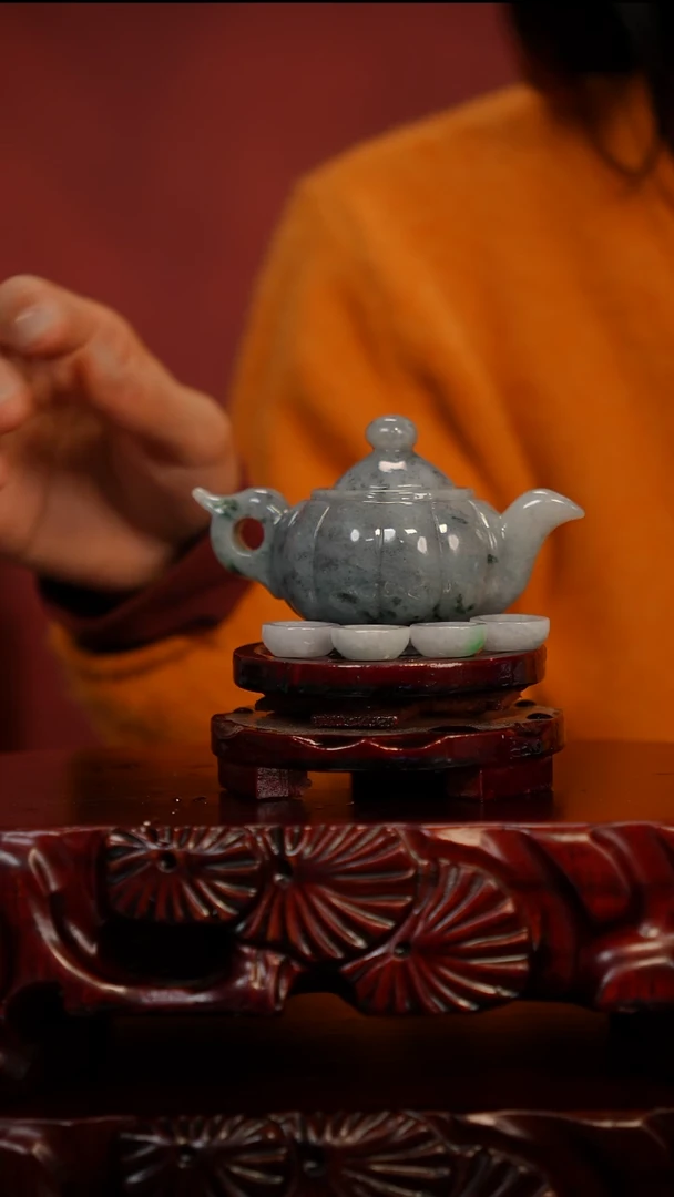 未镶嵌摆件翡翠茶壶