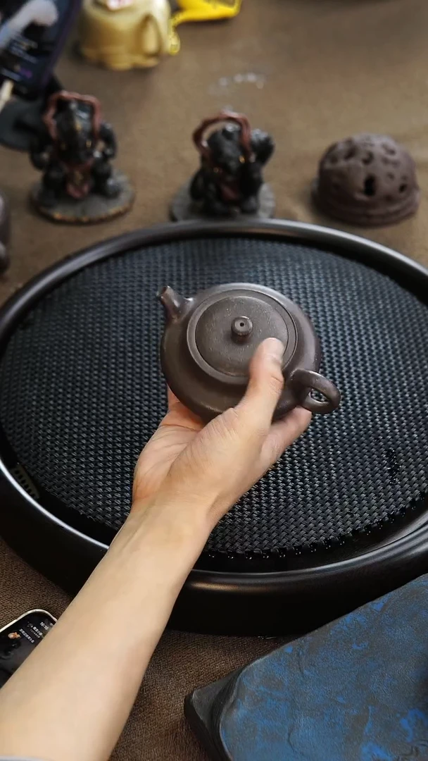 紫砂茶宠天青泥粗砂桑盘