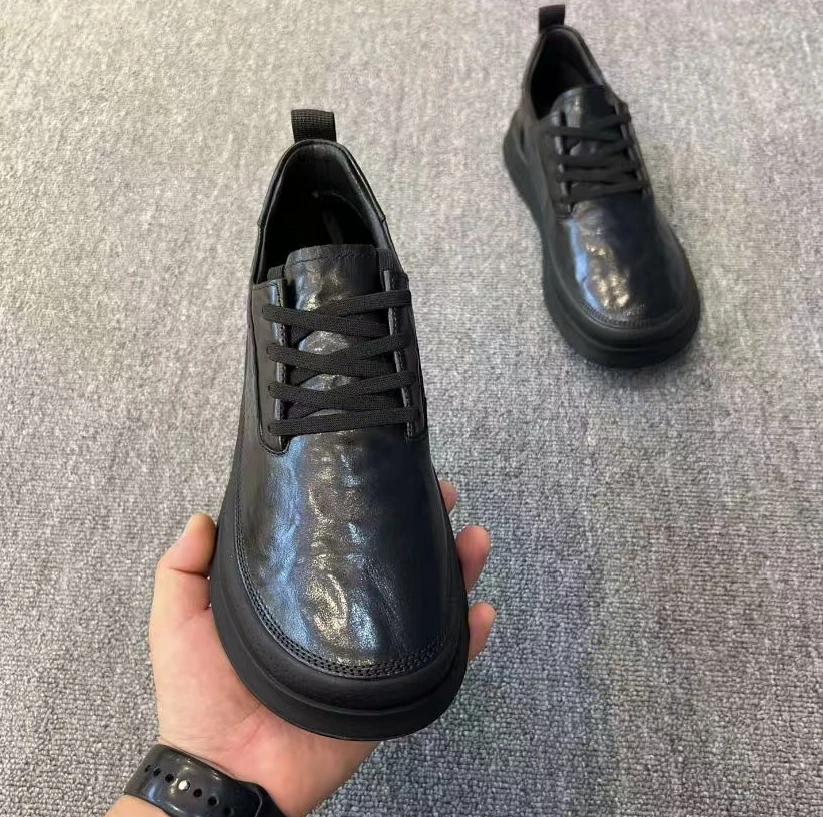 新款高品质全皮面休闲百搭男鞋