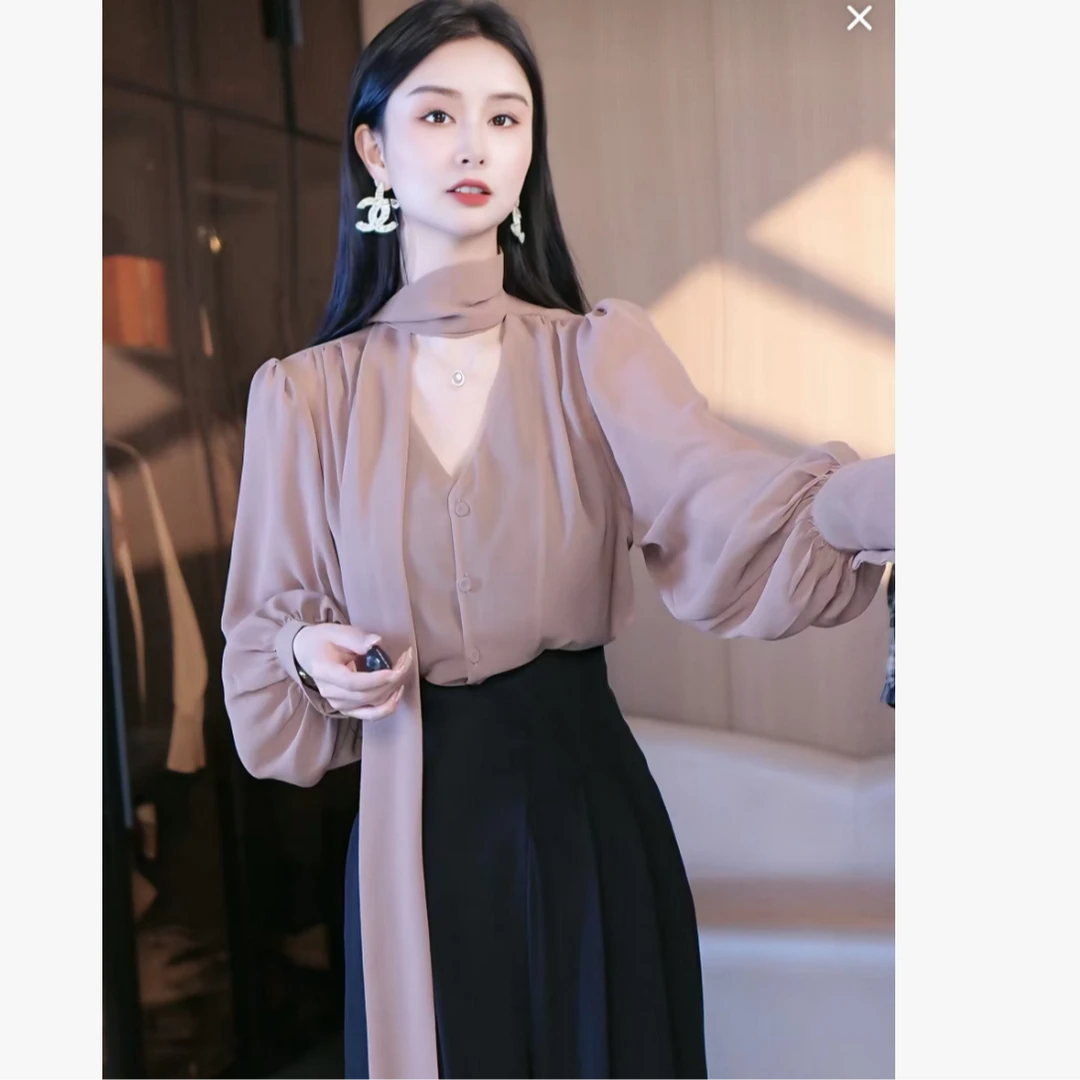 刘欣服饰 2025新款秋装气质时尚网红长袖韩版显瘦百搭上衣1826