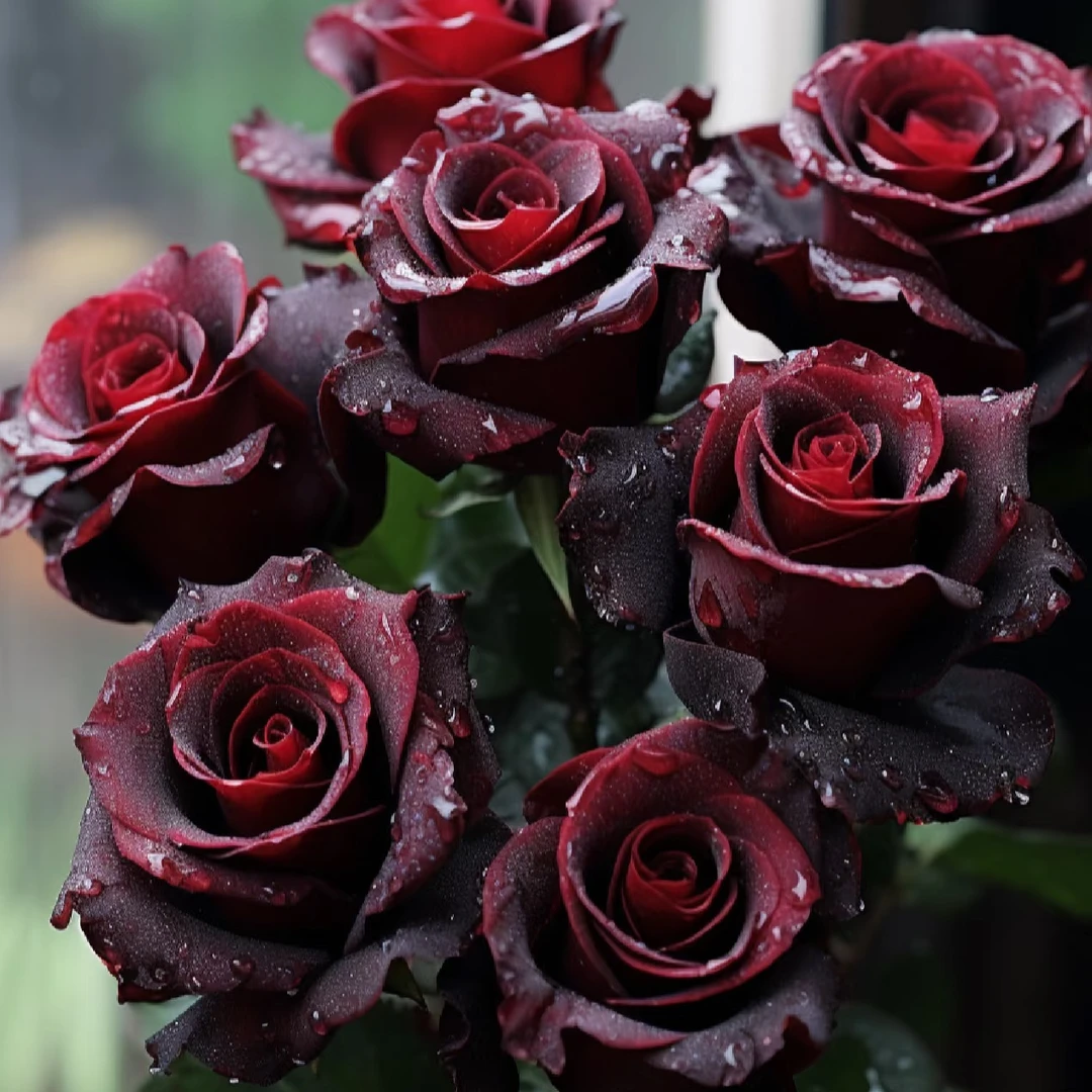 宜然园艺黑巴克0.7加仑切花月季花苗玫瑰大花黑红色玫瑰四季开花