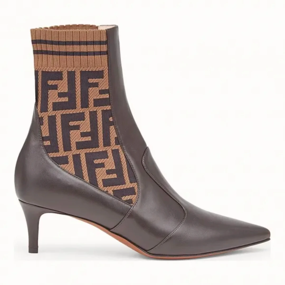 未使用 FENDI/芬迪 Fendi 老花低跟踝靴35