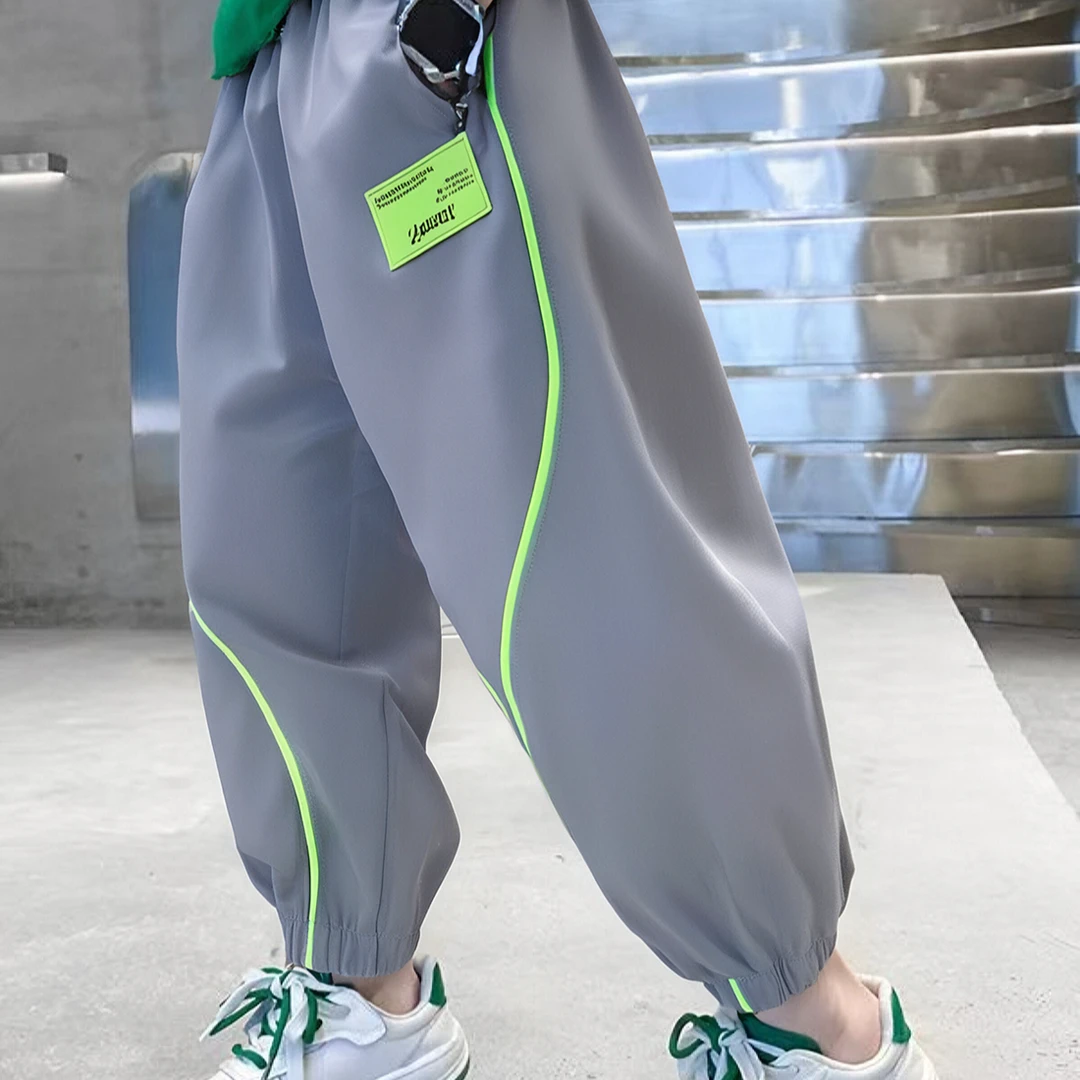 儿童新款夏季速干轻薄丝滑冰凉丝滑四面弹洋气休闲裤柔软薄款大童