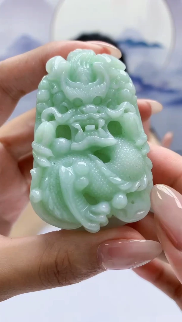 未镶嵌定制翡翠5160MM-毛货挂件22