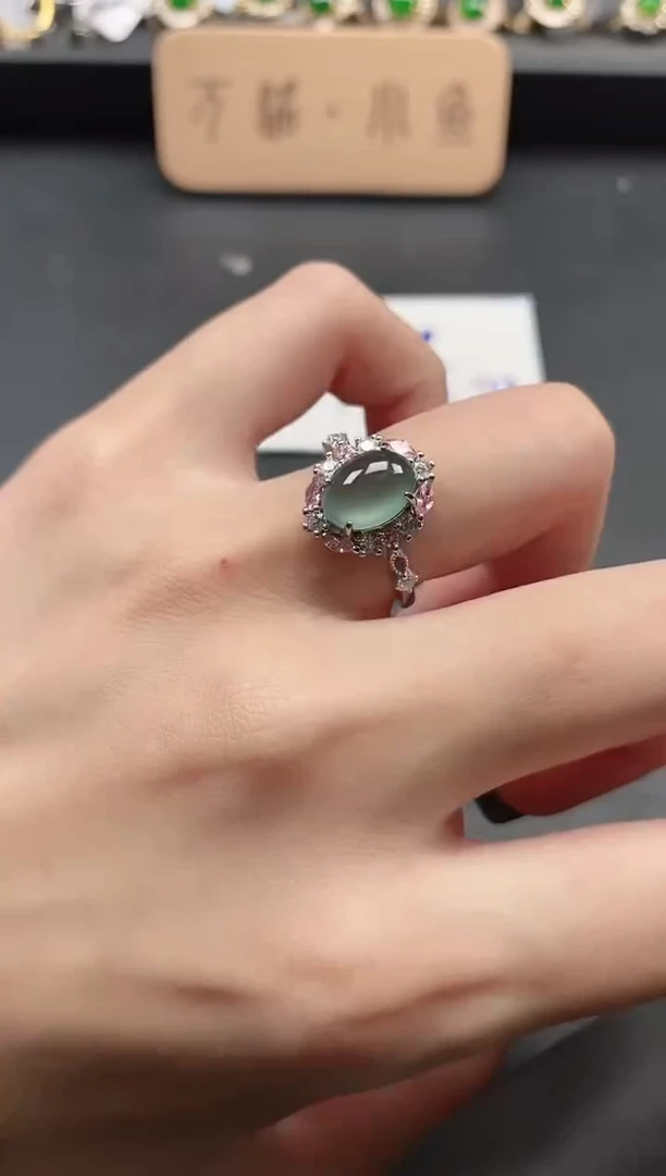 银S925镶嵌戒指翡翠51151