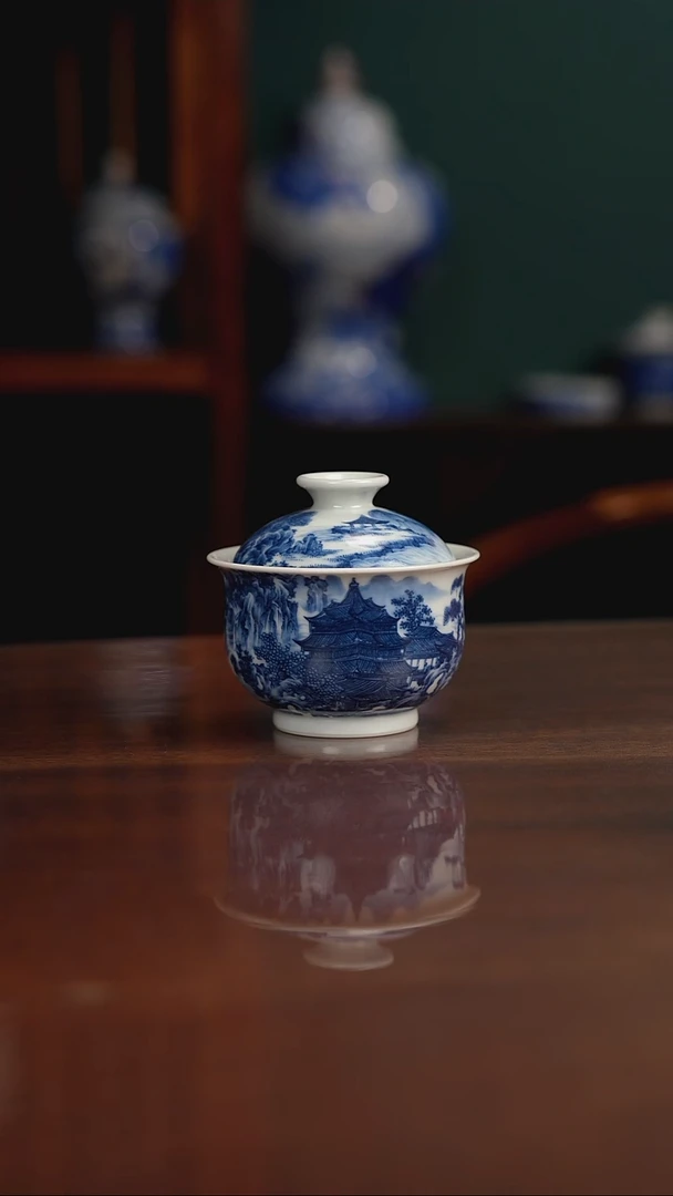 景琳藏 莳花图盖碗