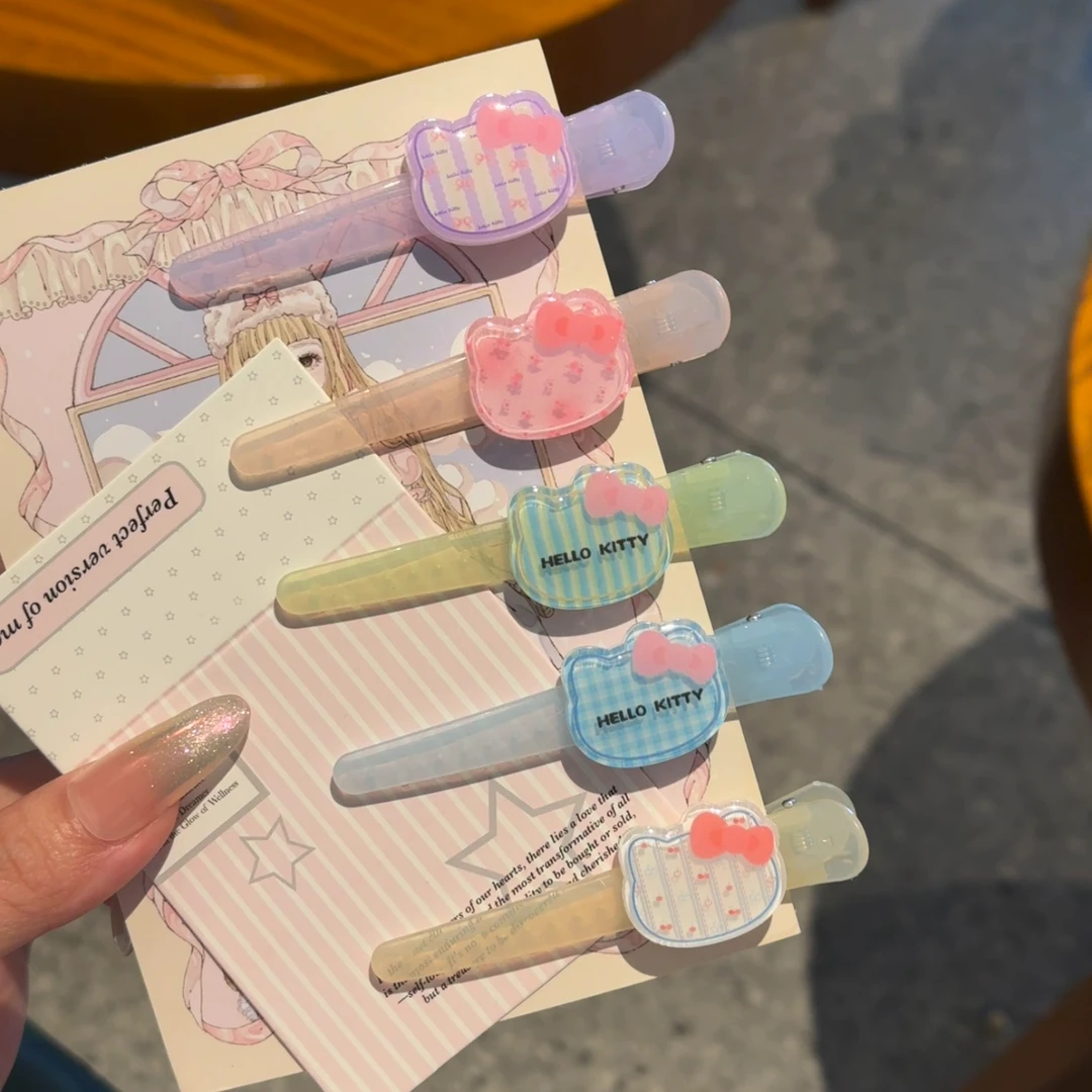 韩系可爱KT猫鸭嘴夹甜美少女超仙卡通侧边刘海夹小清新ins风发夹