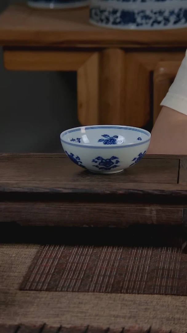 折葵非器手工手绘四季花卉普洱杯