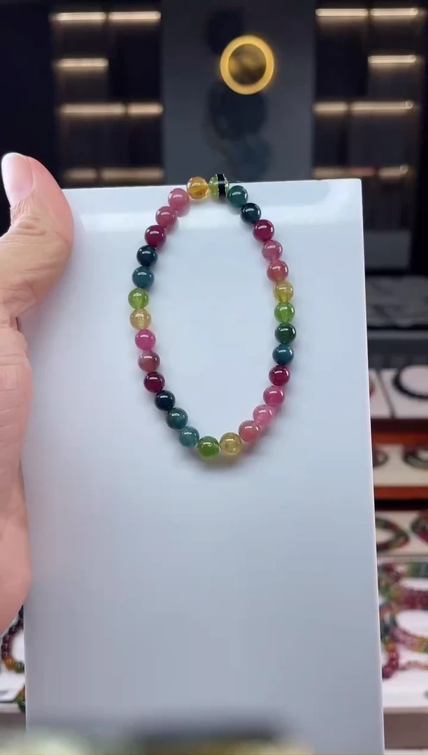 未镶嵌老矿碧玺单圈手串6mm+碧玺（多样性发一条）Q