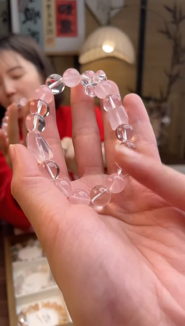 【闪购商品】水晶手链合金粉水晶