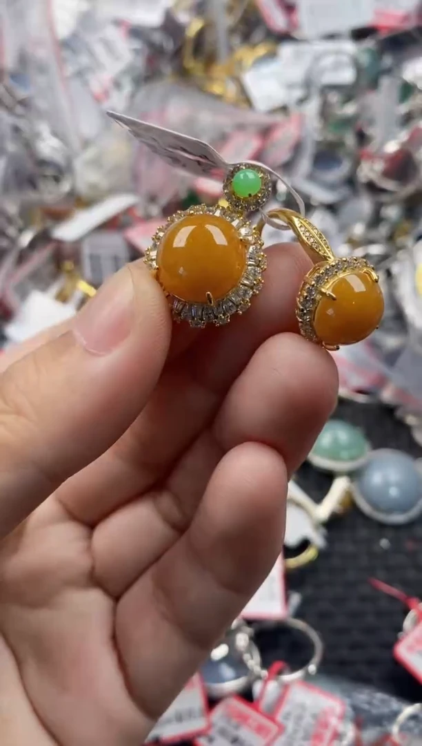 银S925镶嵌戒指翡翠222   10