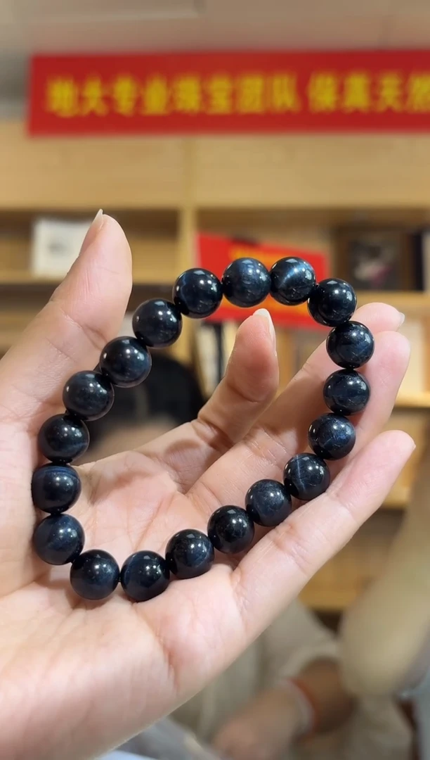 未镶嵌手串木变石10mm天然蓝虎眼石手串多样性发一