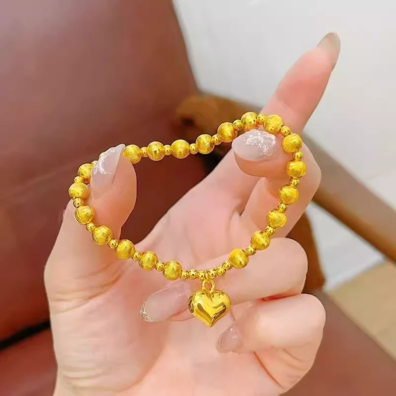 合金手链 2025新款爱心猫眼圆珠手链转运时尚气质手串